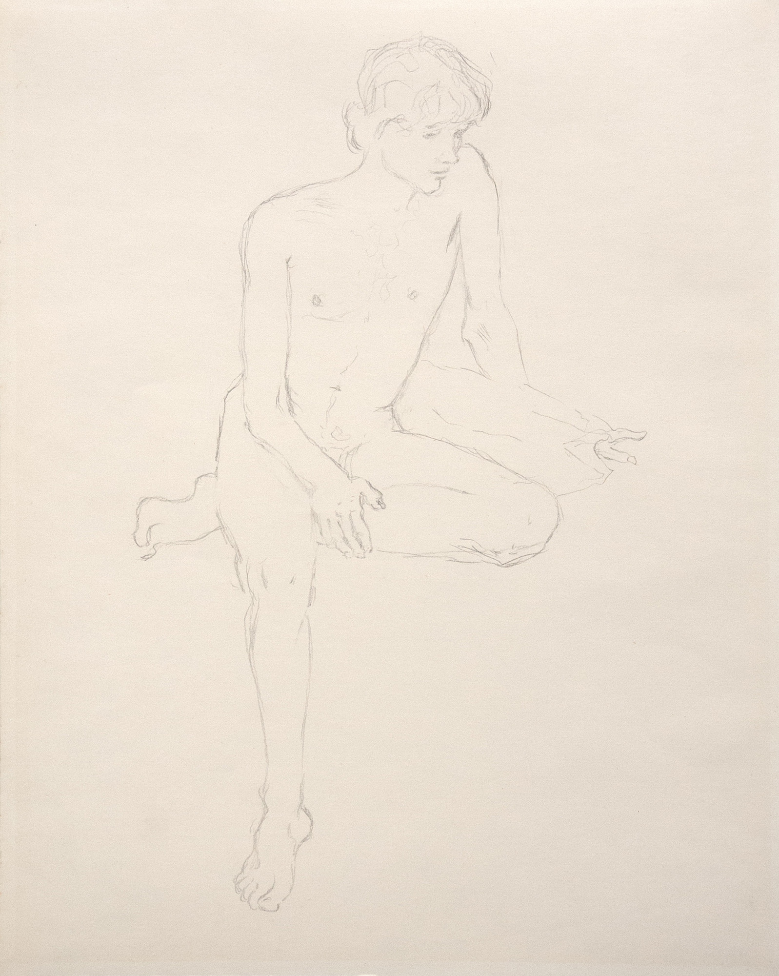 Paul Pickrel, Figure 1, 1972, graphite on paper, 11x14 inches