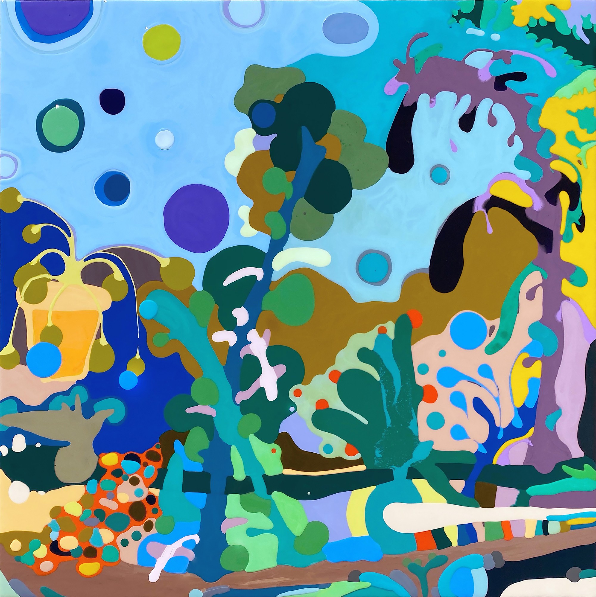 Klari Reis, <em>Biome</em>, 2021, epoxy on paper, framed, 25.5 x 19.5 in.