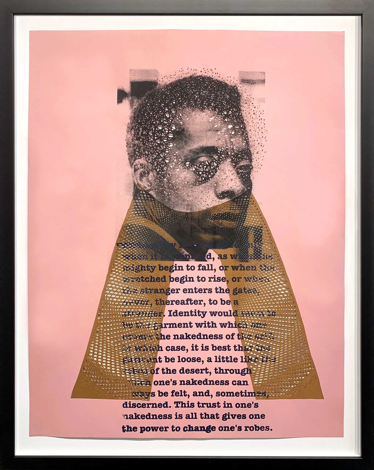 Rodney Ewing & Tahiti Pehrson, <em>Local Saint (James Baldwin)</em>, 2020. Silkscreen on hand-cut paper. 29 x 23 in.