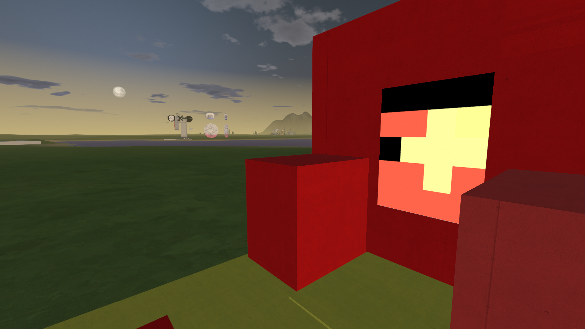 Mark Flood <em>Dominoes</em> metaverse installation view at M○C△.