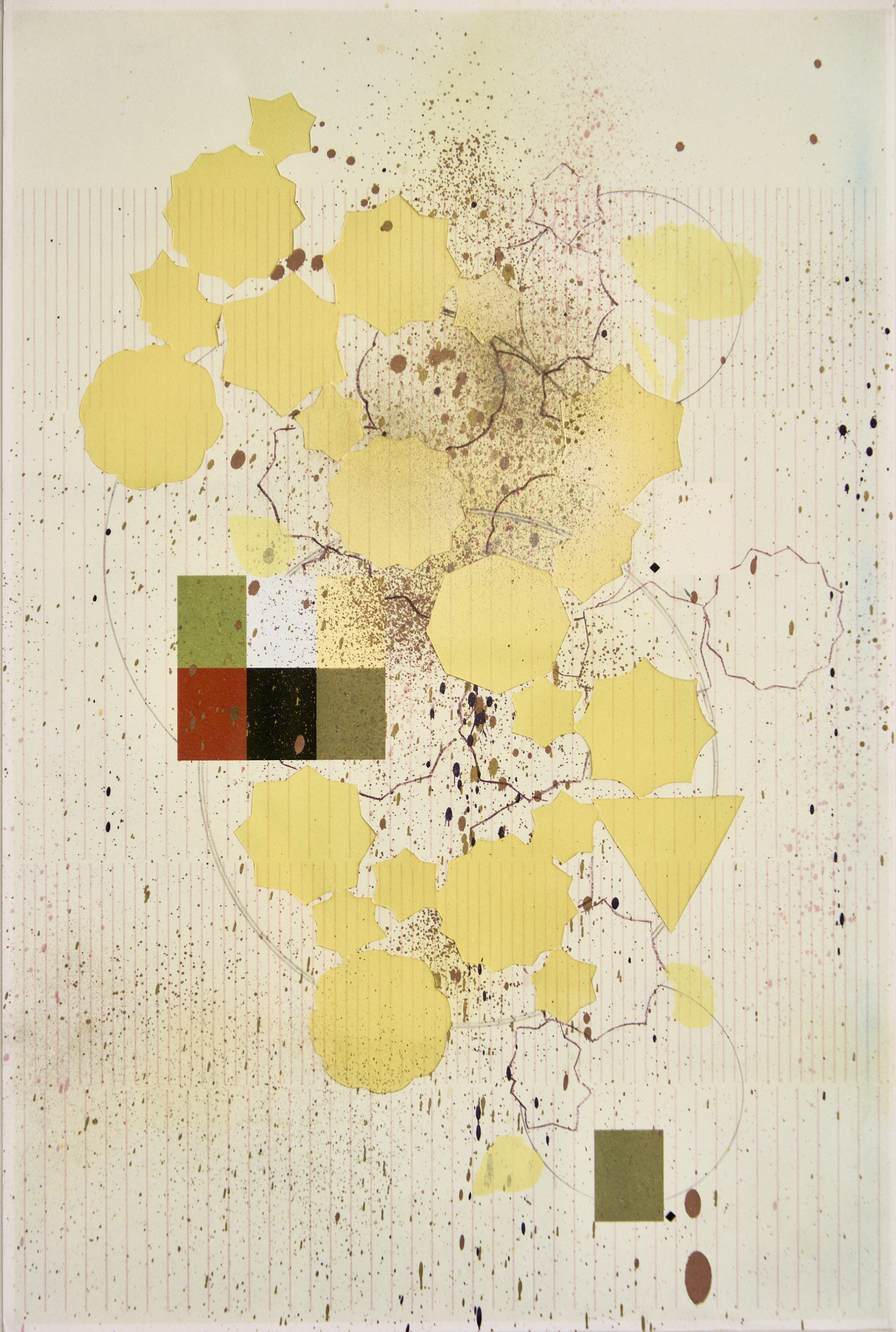 Adler Guerrier, Untitled (Field Guide–exposure to enchanted forms), 2025, Graphite, acrylic, cut vinyl, enamel paint, colored pencil, and collage; All images courtesy of artist and re.riddle.