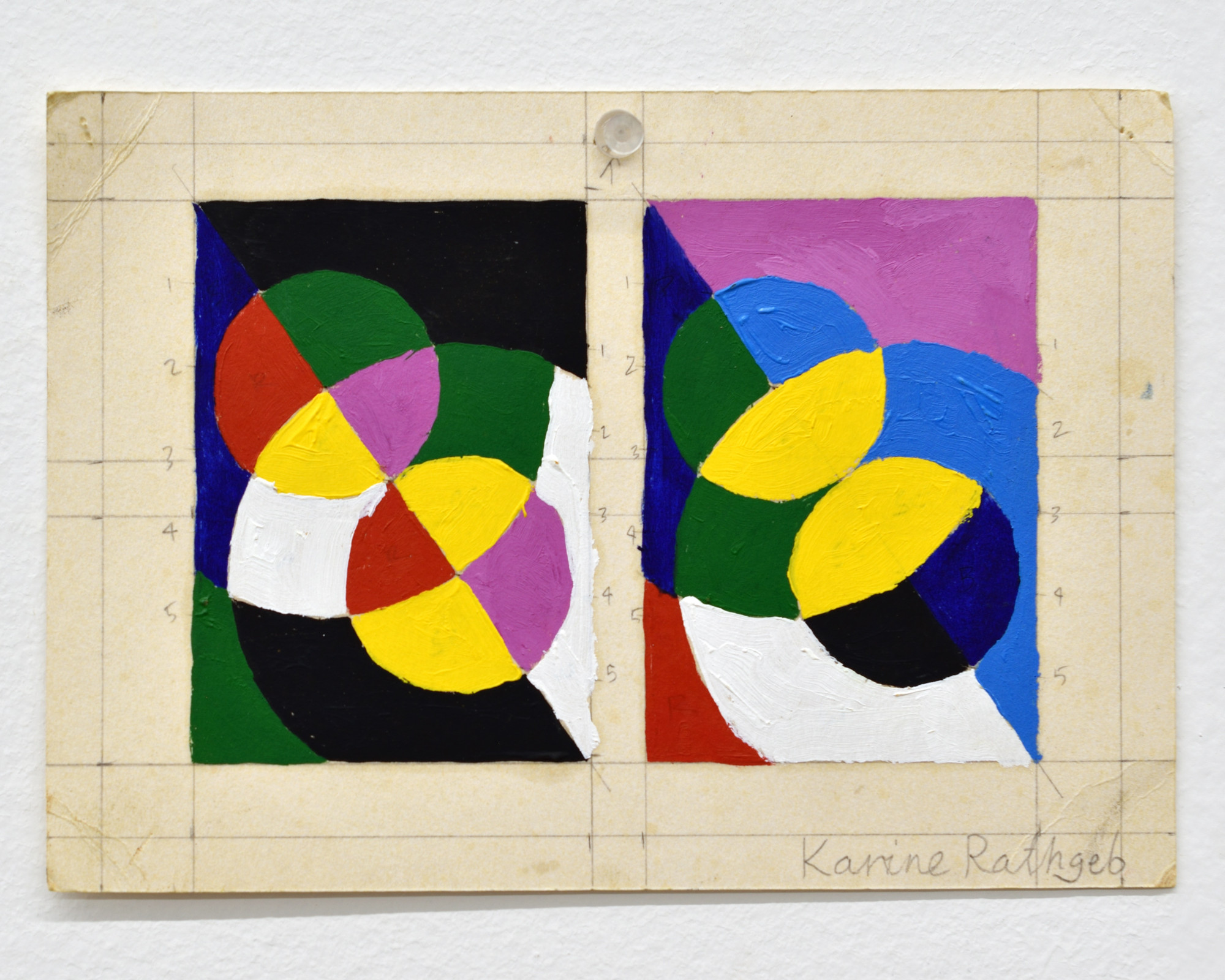 Dan Levenson, Karine Rathgeb, 2024⁠, oil and graphite on blotting paper⁠, A5 format, 148 x 210 mm (5.75 x 8.25 inches)