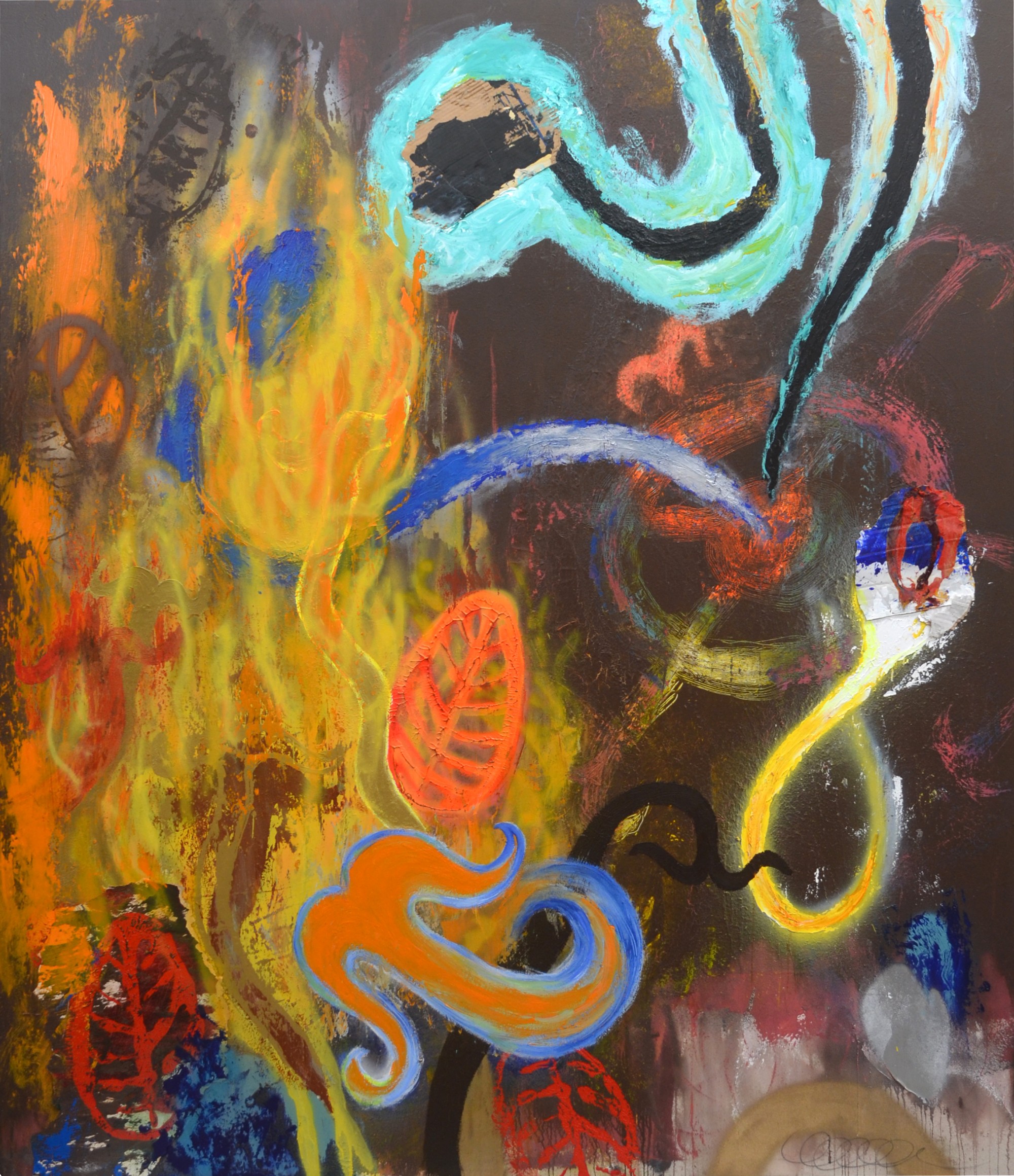 Dewey Crumpler, Tulip Memories IV, (c. 1993-1998) signed recto acrylic on canvas, 86 1/8 x 76 in (218.8 x 193 cm)