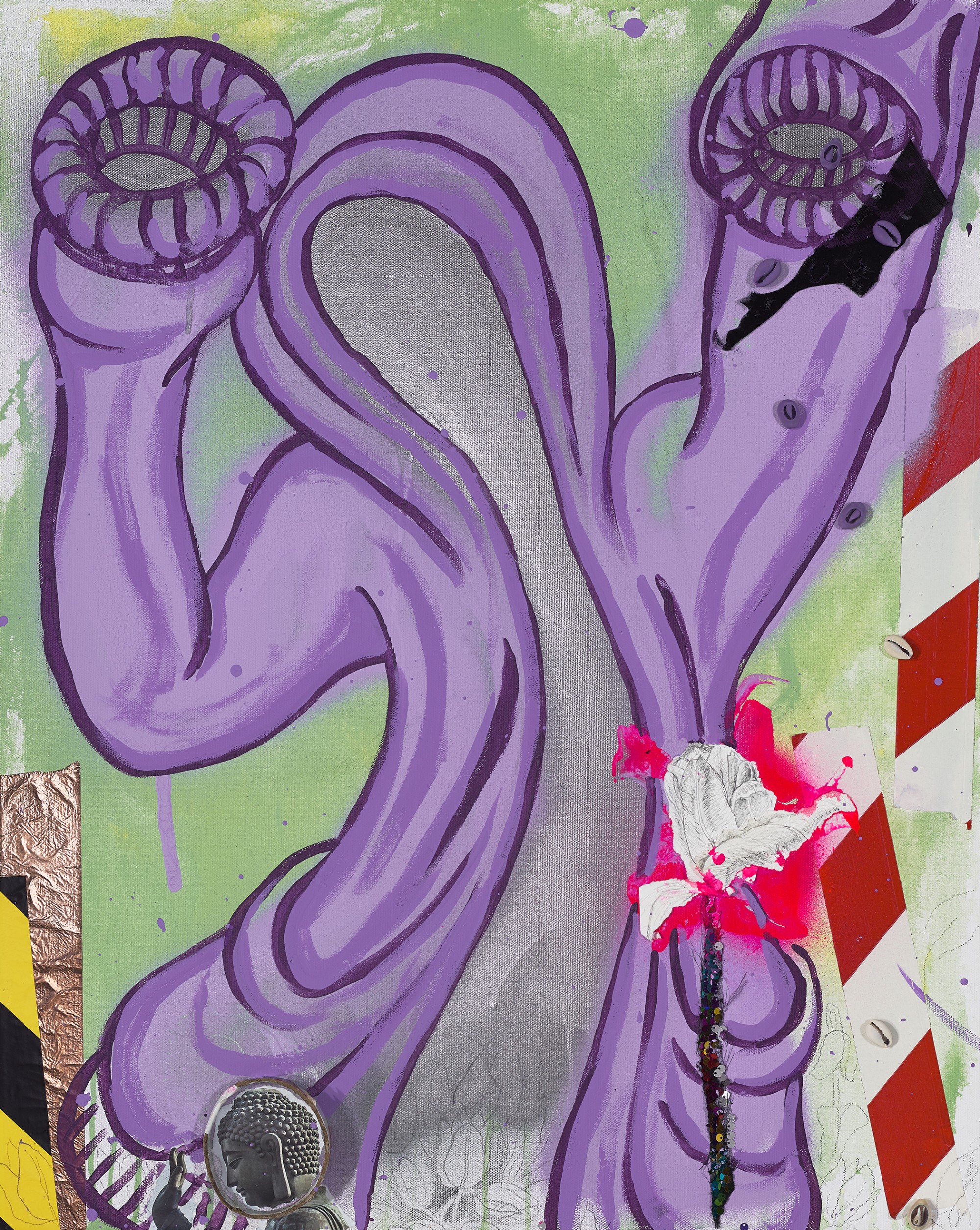 Dewey Crumpler, In The Moment, 2023, acrylic and mixed media on canvas, 30 x 24 in (76.2 x 61 cm)