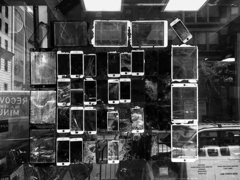 Shannon Ebner, <em>COMMERCIAL STREET</em>, 2022, archival pigment print mounted on aluminum, 11 1/4 x 14 5/8 x 1 5/8 in (framed).