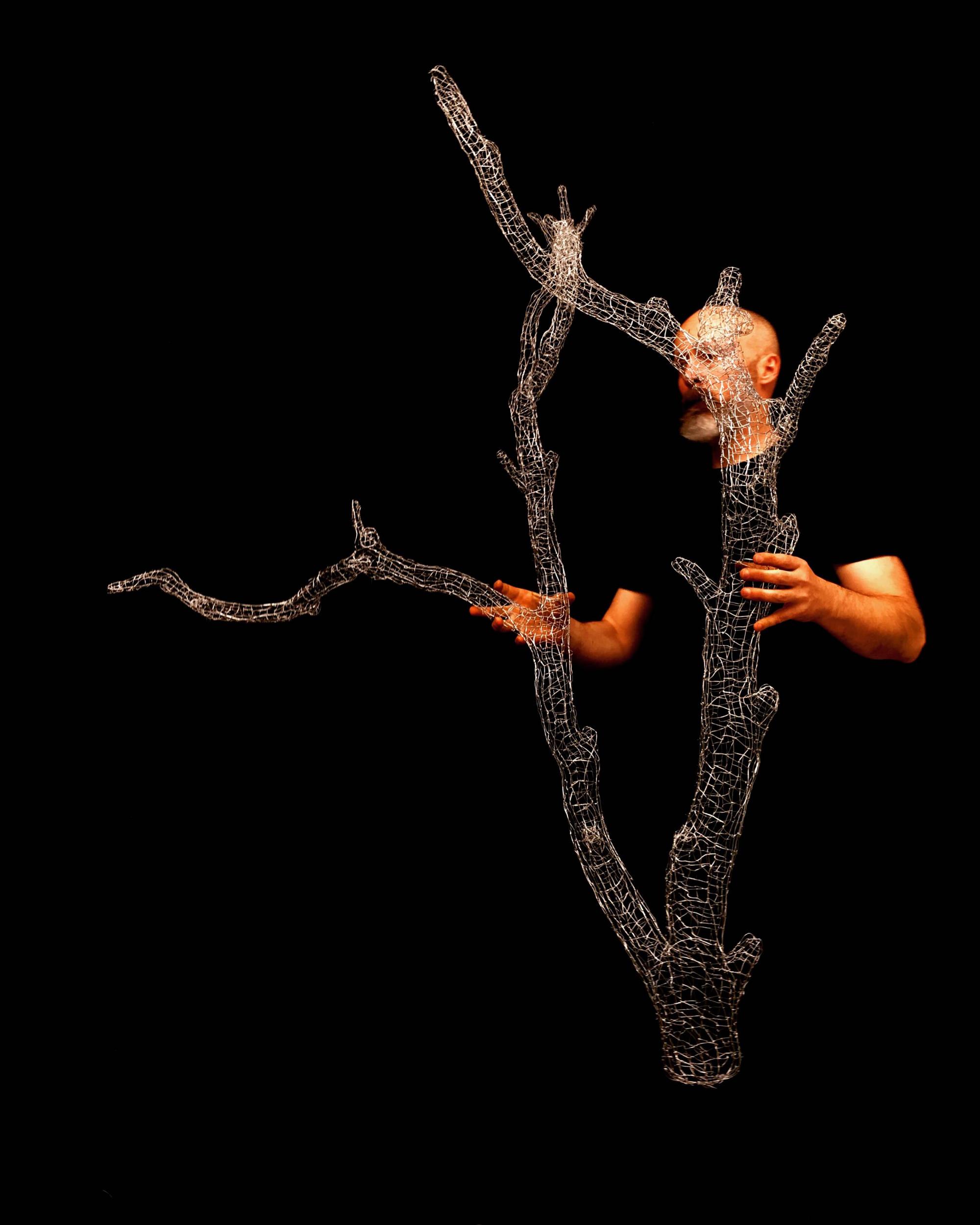 Kirk Maxson with Tree Branch Sculpture