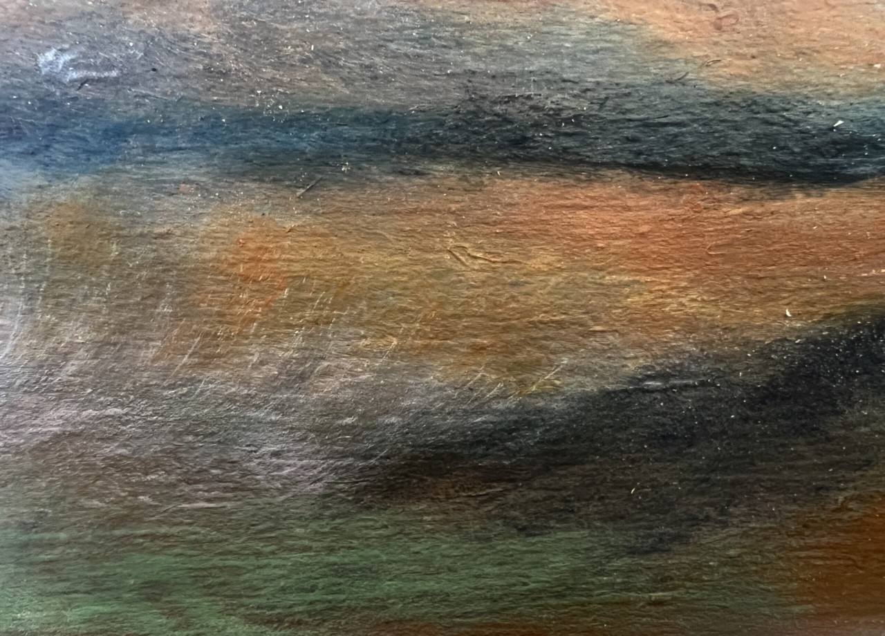 Nancy Nguyen, one vehicle (detail), 2025, oil on silk, 3 x 44 in. Courtesy of the artist.