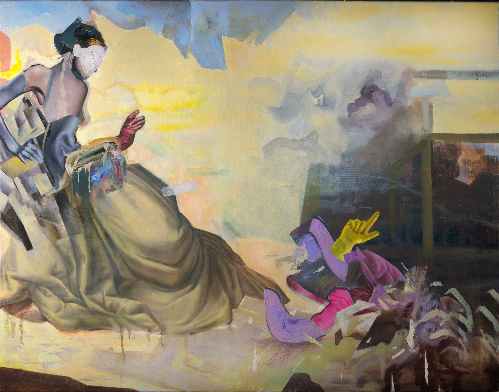 Kirstine Reiner Hansen, <em>Imperial Mess</em>, 2019. Oil on canvas. 27.6” x 35.4”