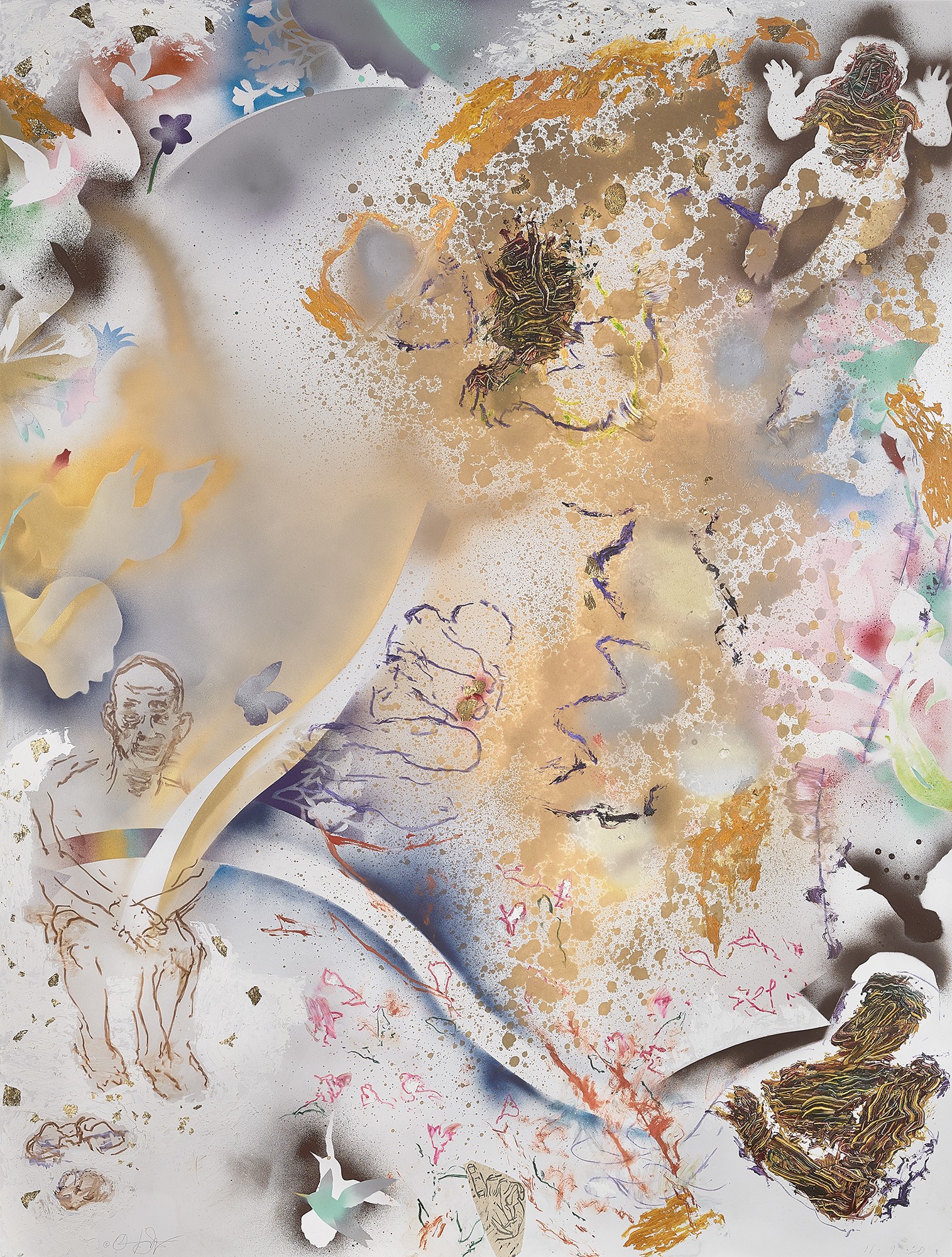 Oliver Lee Jackson, <em>No. 3</em>, 2020 (11.09.20). Oil-based paints, mixed media on panel. 96x72 in.