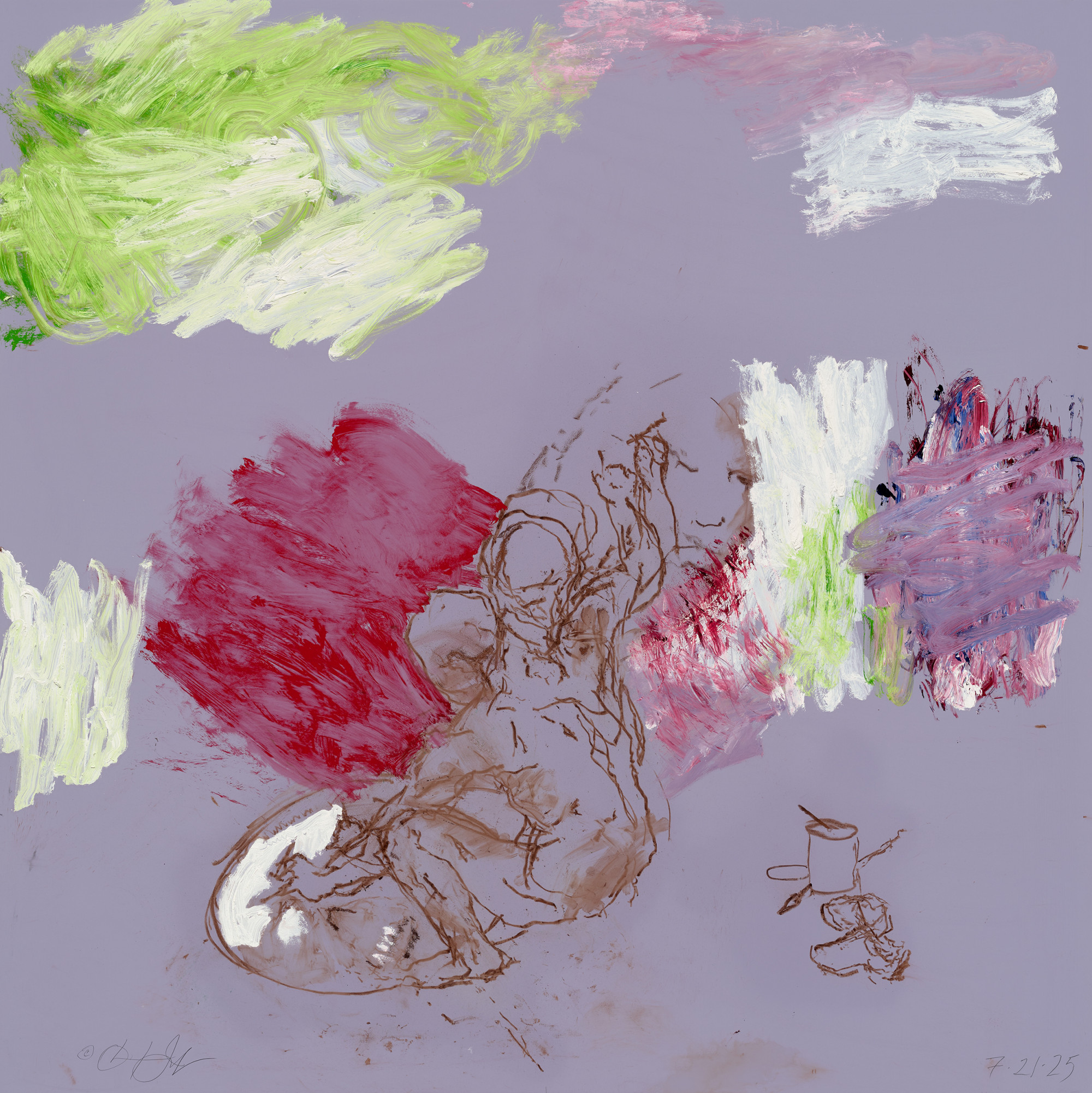 Oliver Lee Jackson, Untitled 7.21.25, 2025, oil on panel, 61x61in. (framed)