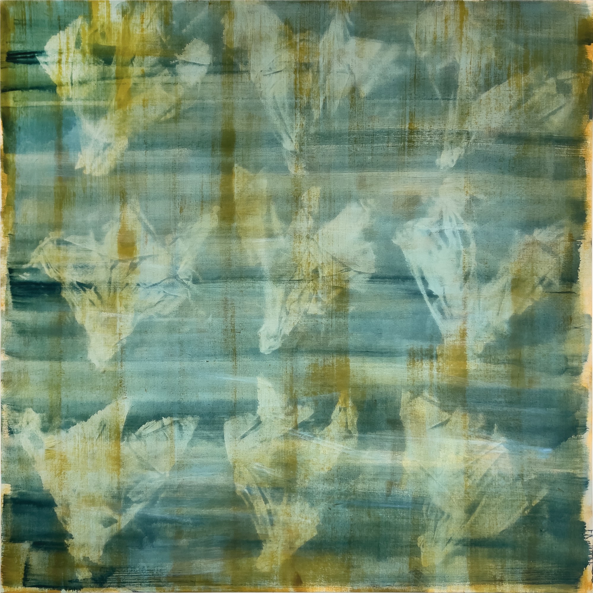 Jenny Bloomfield, Visible Threads, oil on canvas, 60 x 60