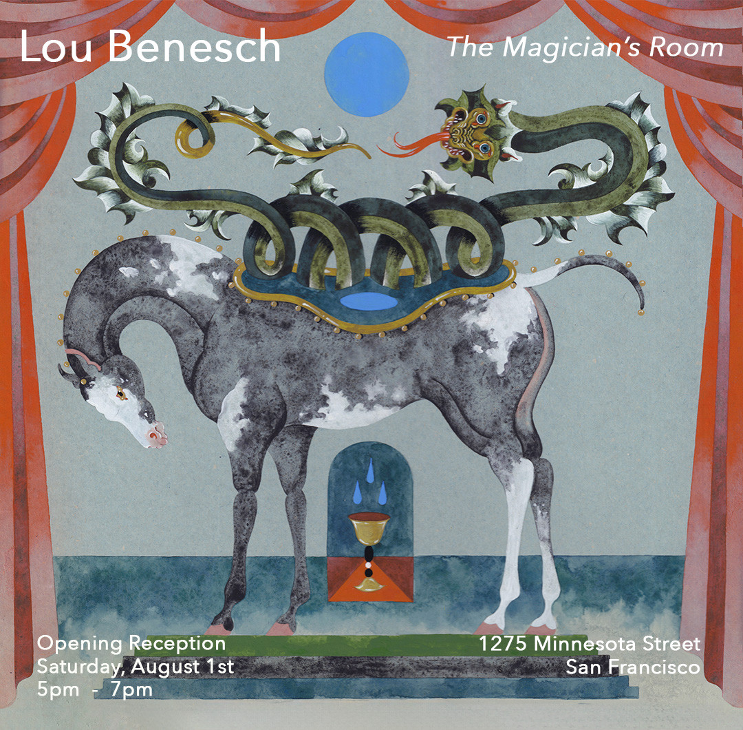 Lou Benesch, Keepers, 2026, mixed media on antique board game, 17.75 x 14.37 in, image courtesy of Hashimoto Contemporary. 