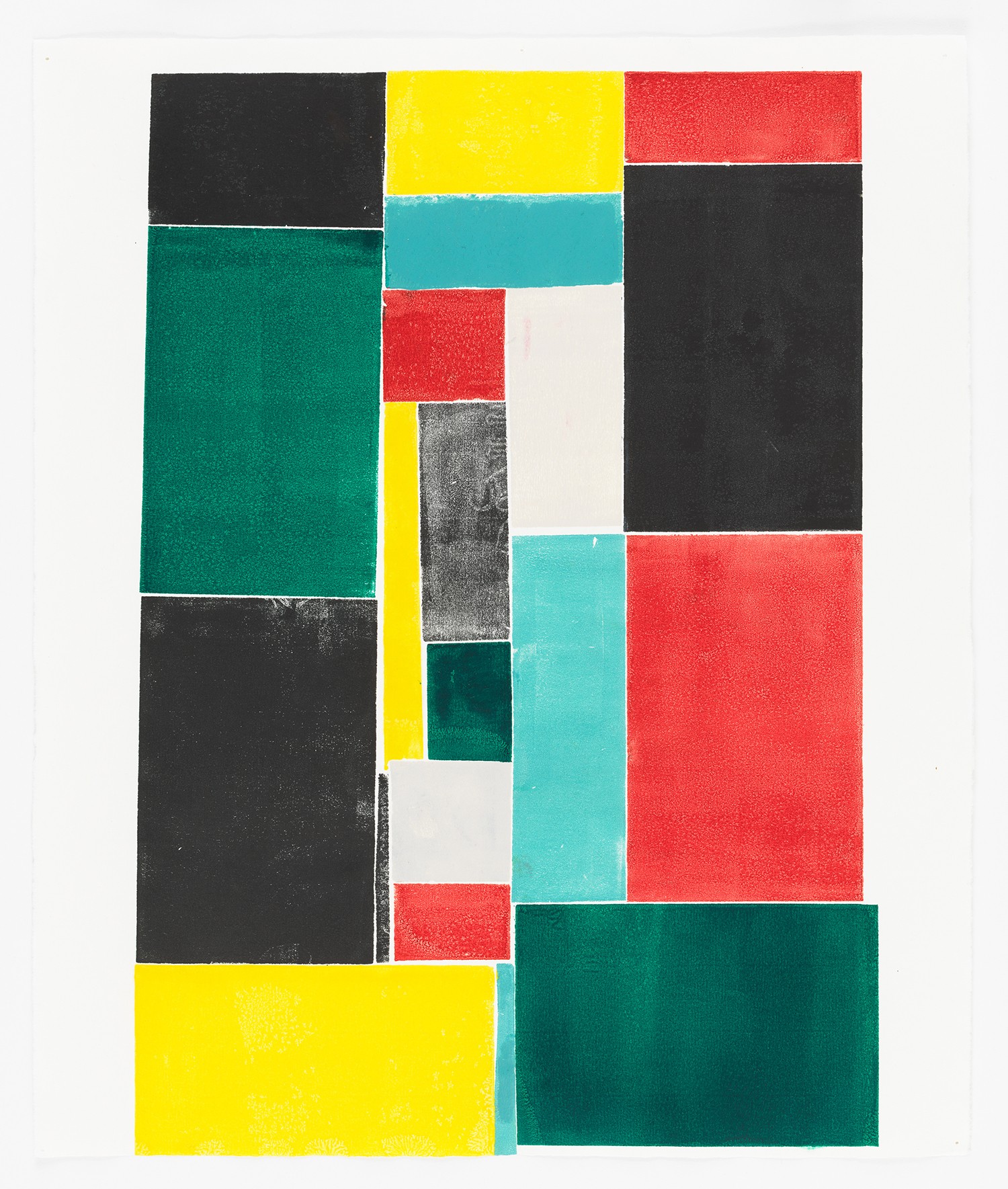 Austin Thomas, <em>Rectangular Architecture</em>, 2019. Ink on bookbinding paper. 18 x 15 1/4 in.