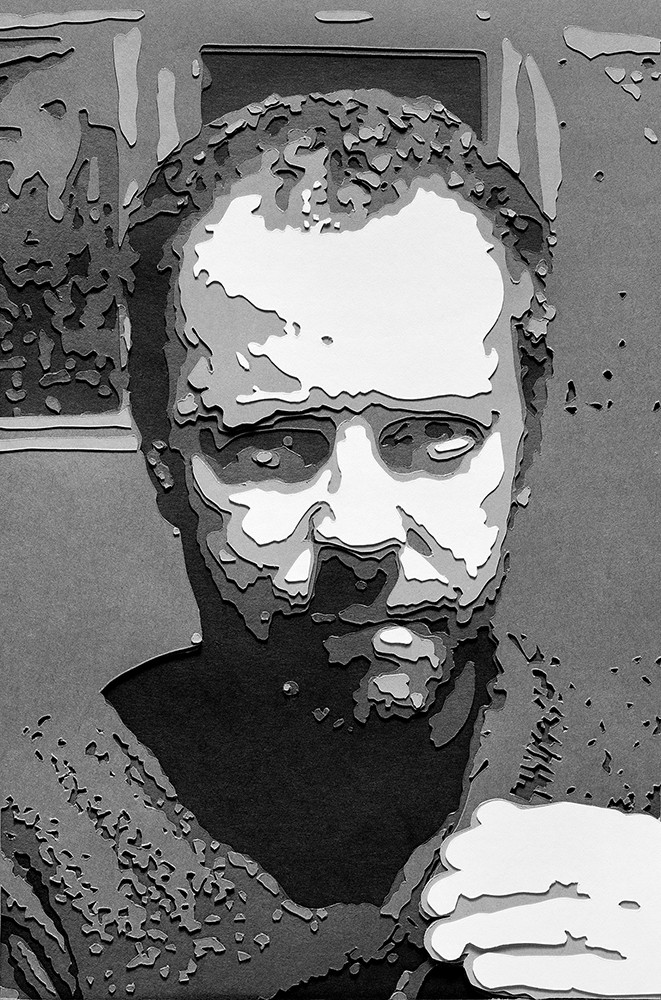 Vik Muniz, <em>Pictures of Paper: Self Portrait</em>. Archival inkjet print. 40 x 28 ½ in. Edition of 10.