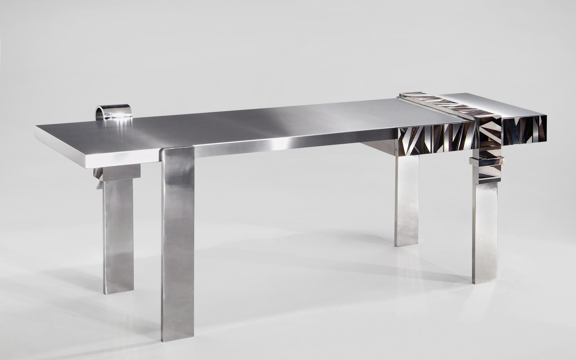 Maria Pergay, Marquetry Desk, 2005