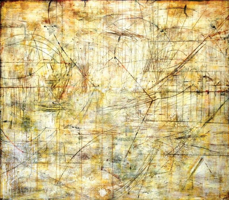 Mark Perlman, Prairie, 2019, Encaustic on Panel.
