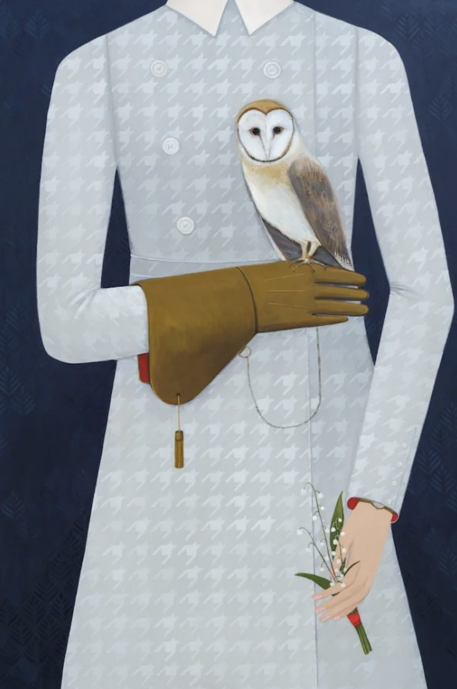 Angela Burson, The Owless, 2024, acrylic on panel, 36 x 24 in 