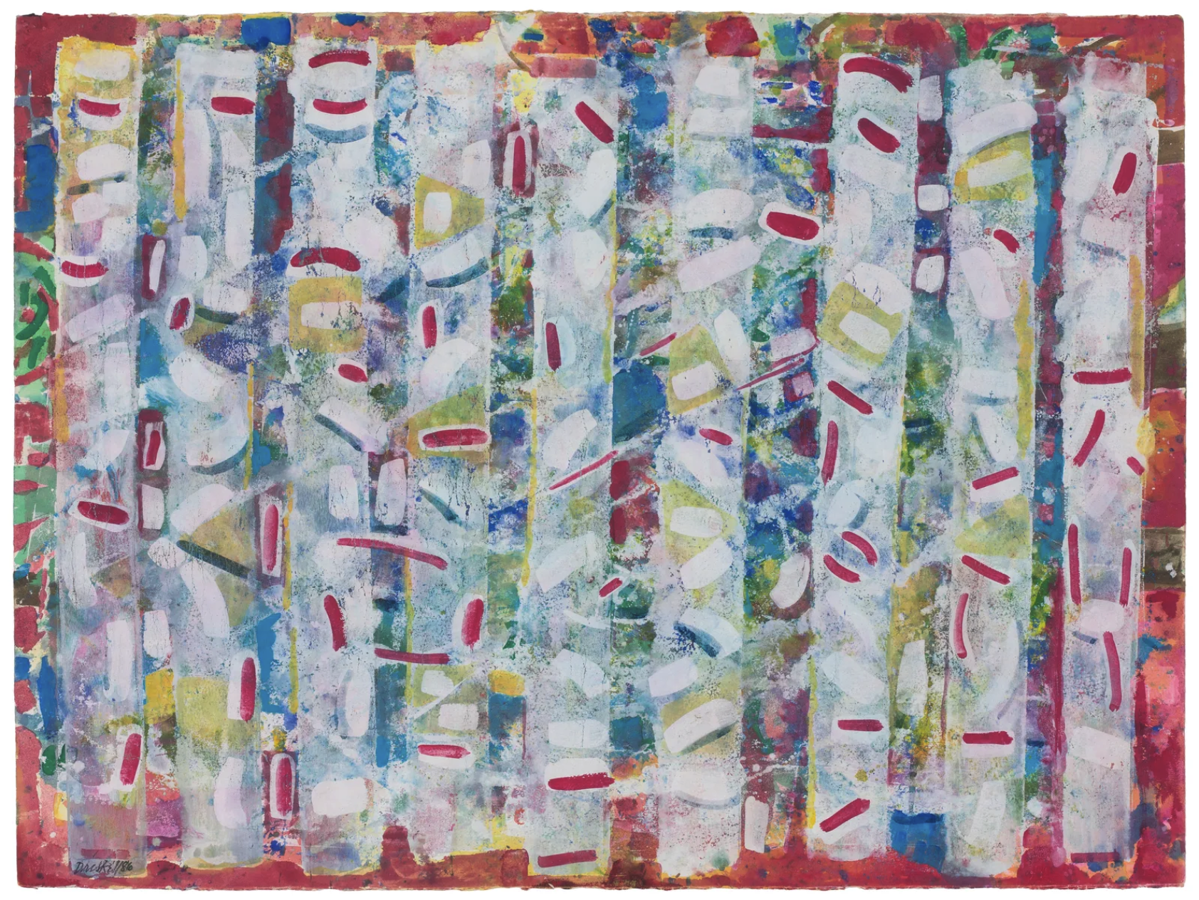  White Birches, 1986, Egg tempera on paper, 22 1/4 x 30 in