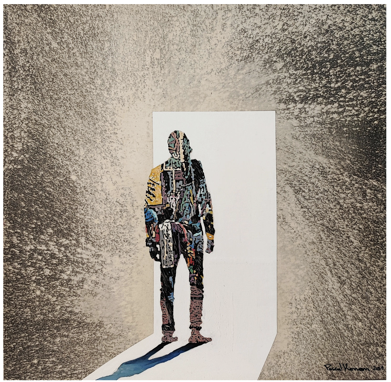  Pascal Konan, Le Tunnel de la Vie, 2021, Mixed media on canvas, 47.24x47.24 Inch