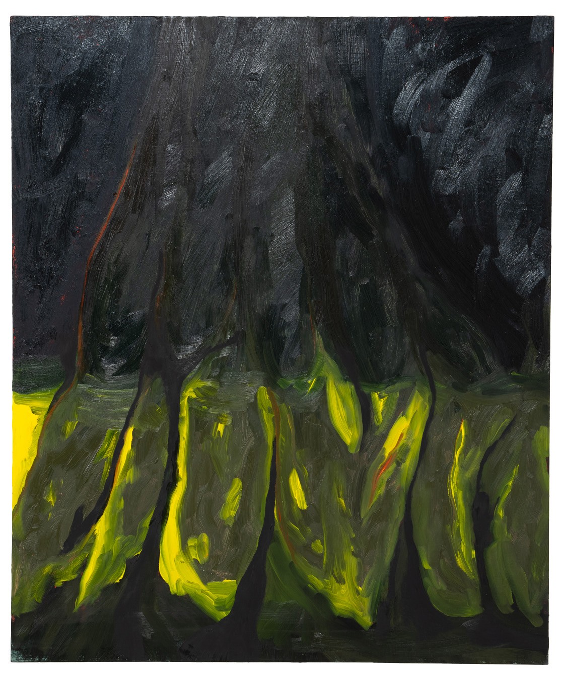 Boggy Creek 3 2024, Oil and casein gesso on panel, 32 x 36 inches