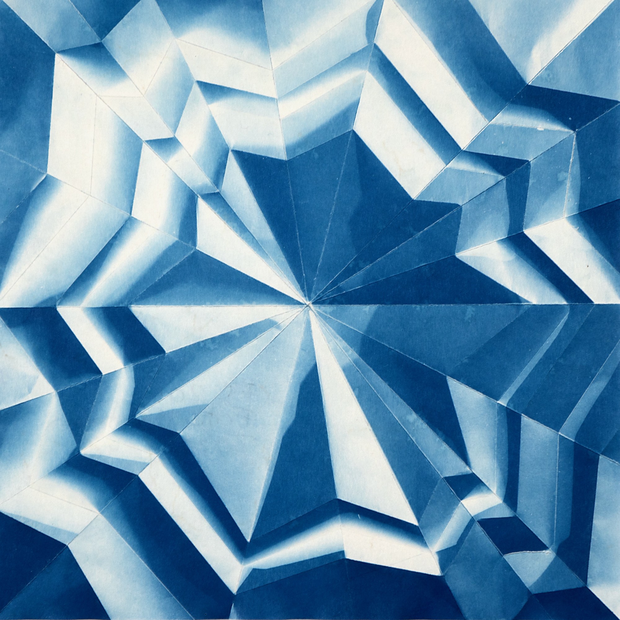 Fritz Horstman, Folded Cyanotype 201, 2022.  Courtesy of Municipal Bonds.