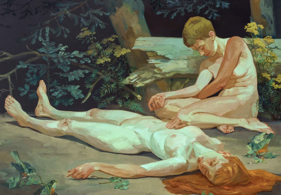 Rachel Gregor, Night Comes (They Sobbed & They Sighed), 2024 oil on linen 50 x 60 in 127 x 152.4 cm